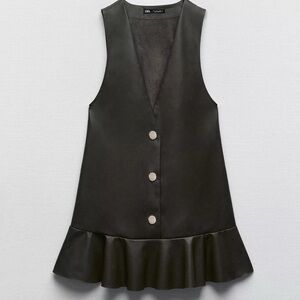 Zara Ruffled Sleeveless Dress with Button Accents